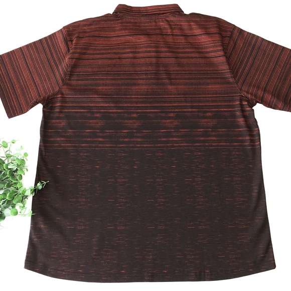 Big Sky Outfitters Brown Black Striped Polo Short - Picture 4 of 7